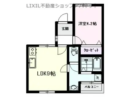 グリーンホームズIII(1LDK/1階)の間取り写真