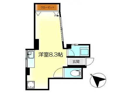 エスポワール本通(ワンルーム/2階)の間取り写真