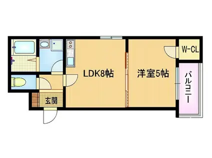 HR・FRONT・REGAL城北(1LDK/1階)の間取り写真
