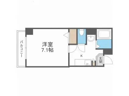 リバーライズ本町(1K/7階)の間取り写真
