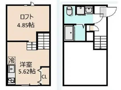 RIZEST 西大宮(ワンルーム/2階)の間取り写真