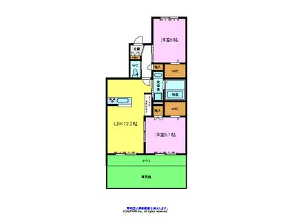 ウエストカンパーニュ(2LDK/1階)の間取り写真