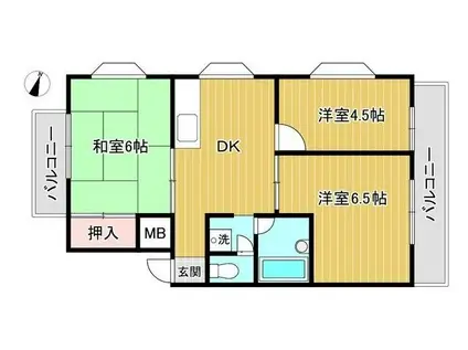 ヨノコーポ(3DK/1階)の間取り写真