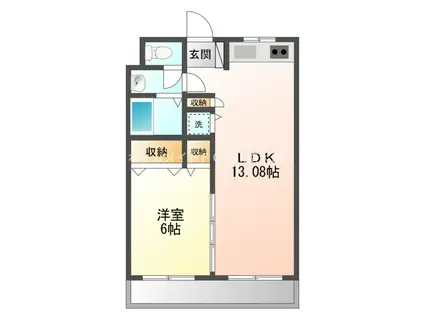 アーバンハイムINA(1LDK/1階)の間取り写真