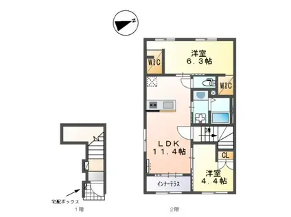 キナリエ(2LDK/2階)の間取り写真