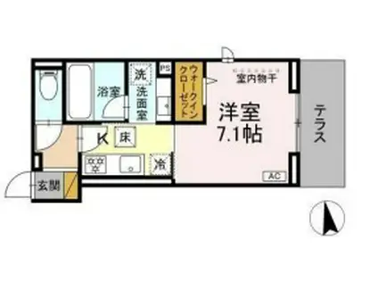 ステラ新松戸(1K/1階)の間取り写真