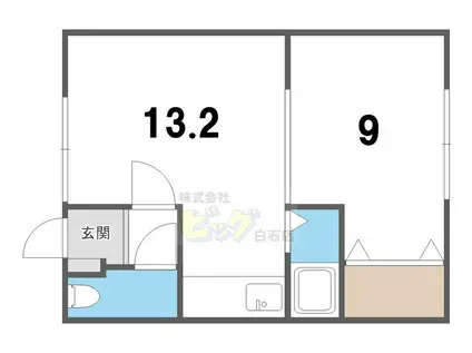 マンションあかね(1LDK/2階)の間取り写真