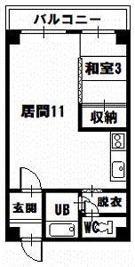 ロータリービル(1LDK/4階)の間取り写真