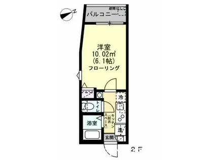 グランクオール西調布(1K/1階)の間取り写真