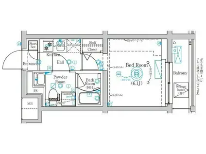MIND 武蔵中原(1K/3階)の間取り写真