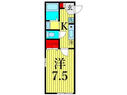 エクレール・コート(1K/1階)の間取り写真