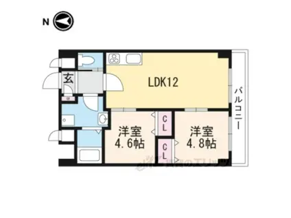 メゾン・オーシャン(2LDK/5階)の間取り写真