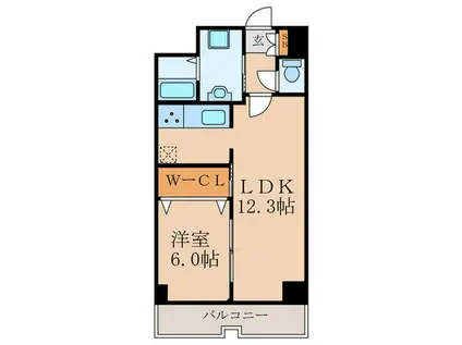 ダイコーパーク(1LDK/6階)の間取り写真