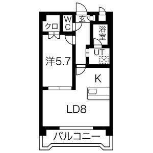 レジェンド21(1LDK/2階)の間取り写真