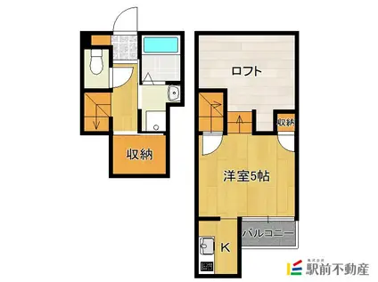 CB鳥栖ヴェールニル(1K/2階)の間取り写真