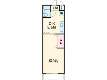 サントピアマンション(1DK/1階)の間取り写真