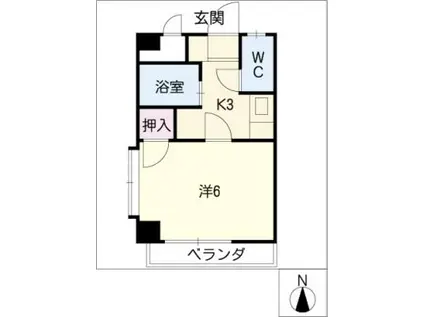 ハイツ片桐(1K/1階)の間取り写真