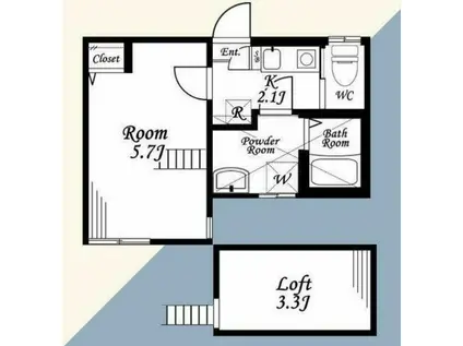 アリシアヒルズ横濱三春台(1K/1階)の間取り写真