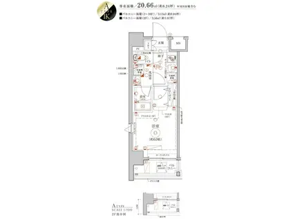 LEA横濱阪東橋駅前(1K/10階)の間取り写真