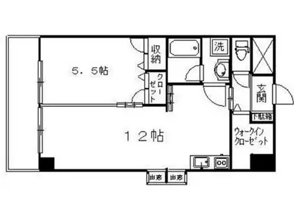 ルミエール松島(1LDK/4階)の間取り写真