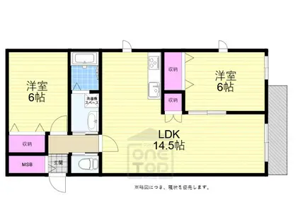 パルナシウス2(1SLDK/1階)の間取り写真