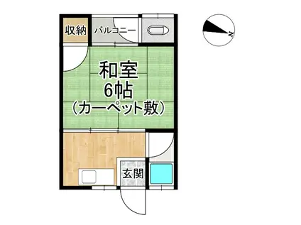 グランプリ山科(1K/2階)の間取り写真