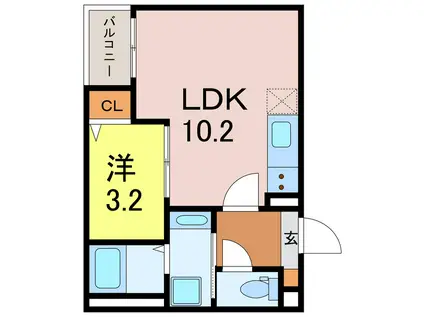 JACK KAMISHIGEHARAII(1LDK/3階)の間取り写真