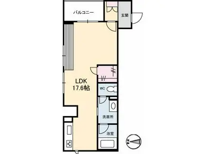 シャーメゾンステージ新山口駅前 A棟(ワンルーム/3階)の間取り写真
