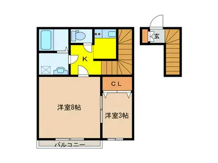 クレストV Ⅲ(2K/2階)の間取り写真