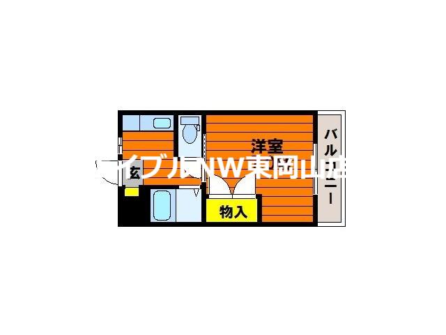 リトルハイム長岡61(1K/2階)の間取り写真