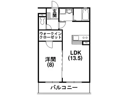 サンライズ布橋(1LDK/4階)の間取り写真
