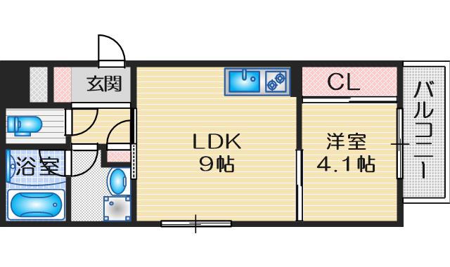 GRAN EPI(1LDK/1階)の間取り写真