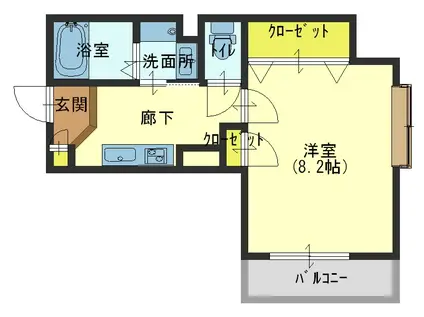 クレール玉造(1K/5階)の間取り写真