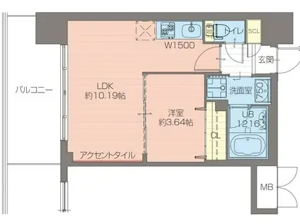 プレジオ御幣島ASIAN(1LDK/10階)の間取り写真
