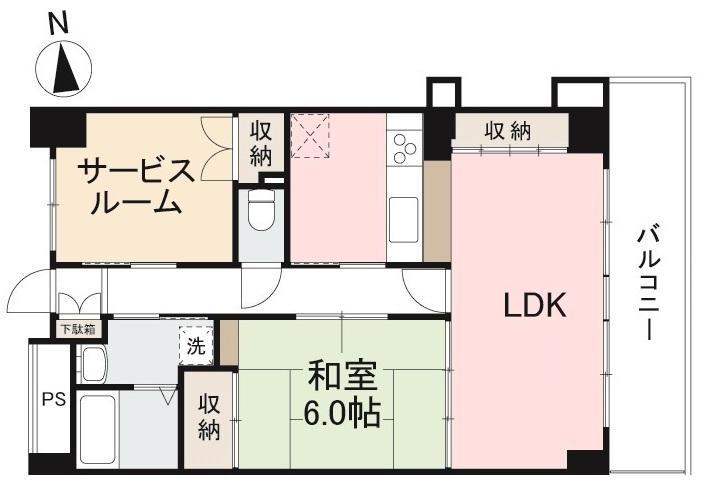 サンフラワー栗林(1SLDK/1階)の間取り写真