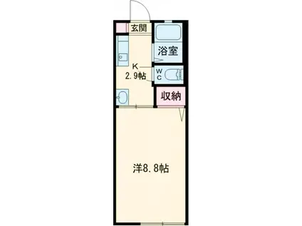 メゾンドマモール(1K/1階)の間取り写真