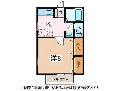 レジデンス開松(1K/2階)の間取り写真