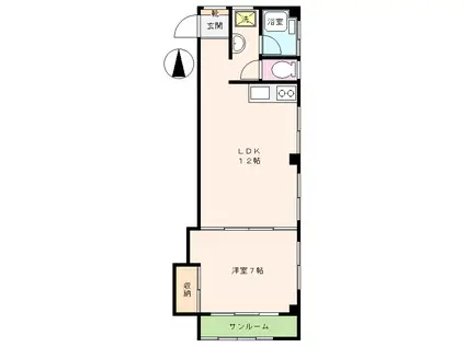 パレス中村I(1SLDK/3階)の間取り写真