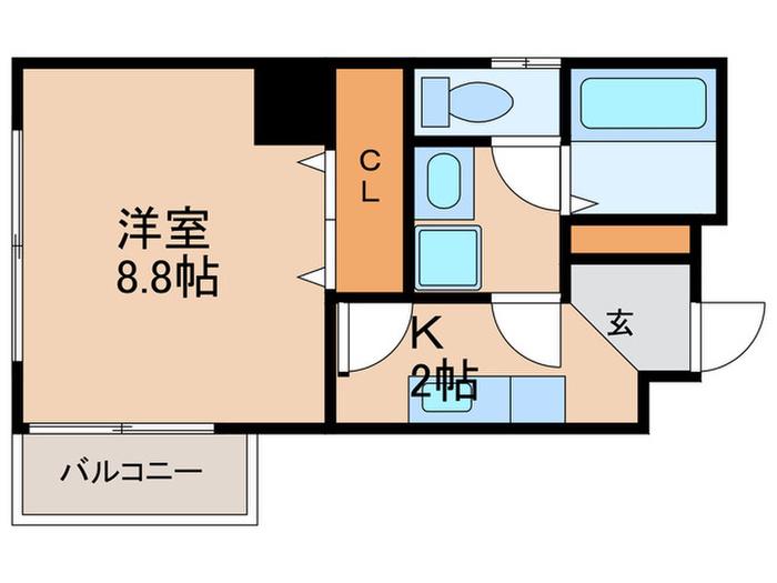 フォルシュ加治屋(1K/1階)の間取り写真