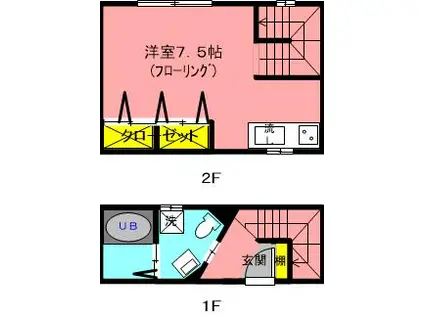 カーサトラモント(ワンルーム/1階)の間取り写真