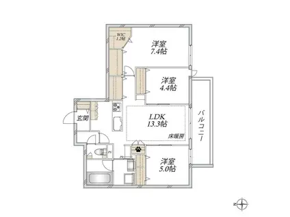 GRACEFEEL AYASE(2LDK/4階)の間取り写真