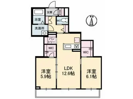 グレースセゾン 樹(2LDK/2階)の間取り写真