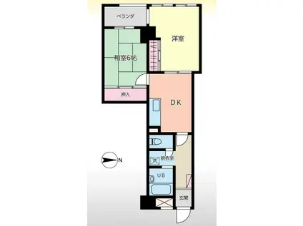 イーストポイントワタナベ(2DK/2階)の間取り写真