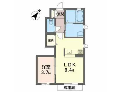 ガレンドゥ ウーノ(1LDK/1階)の間取り写真