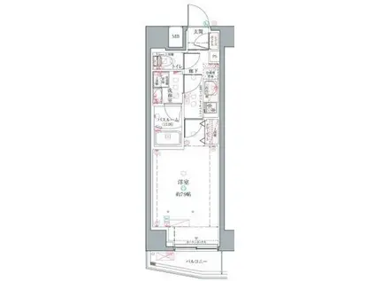 クレヴィスタ中野(1K/4階)の間取り写真
