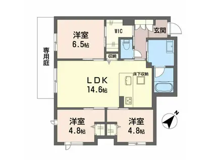 ベンガレンシス A(3LDK/1階)の間取り写真