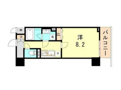 ボンニー元町(1K/3階)の間取り写真