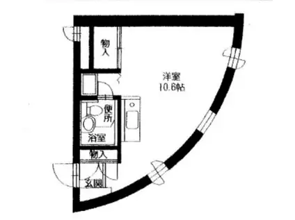 橋市マンションタ顏瀬(ワンルーム/2階)の間取り写真