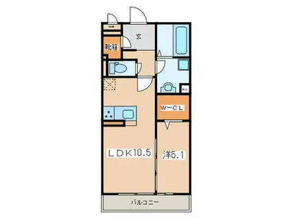 リヴェール湘南(1LDK/3階)の間取り写真