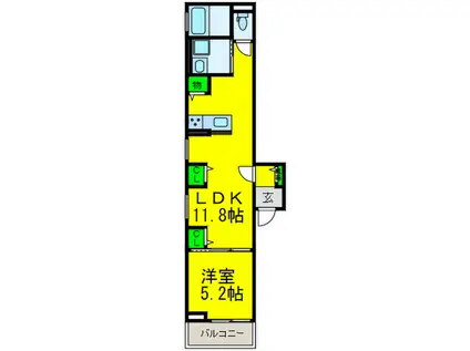 クリアパレス堺七道(1LDK/2階)の間取り写真